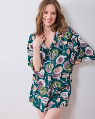 Champagne & Caviar - Eco Satin Sweet Dreams Set - Peacock Feather