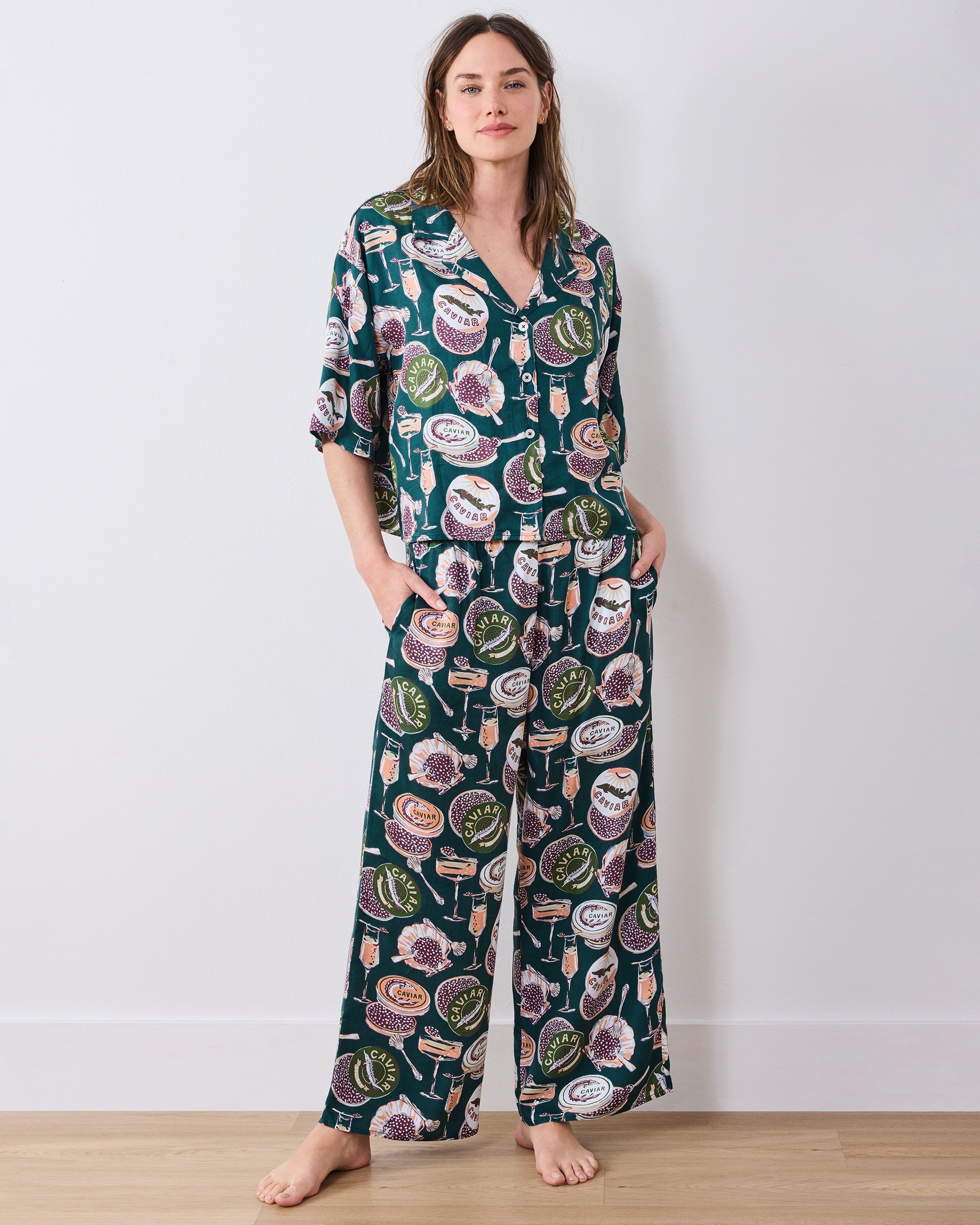 Champagne & Caviar - Petite Eco Satin Wildest Dreams Set - Peacock Feather