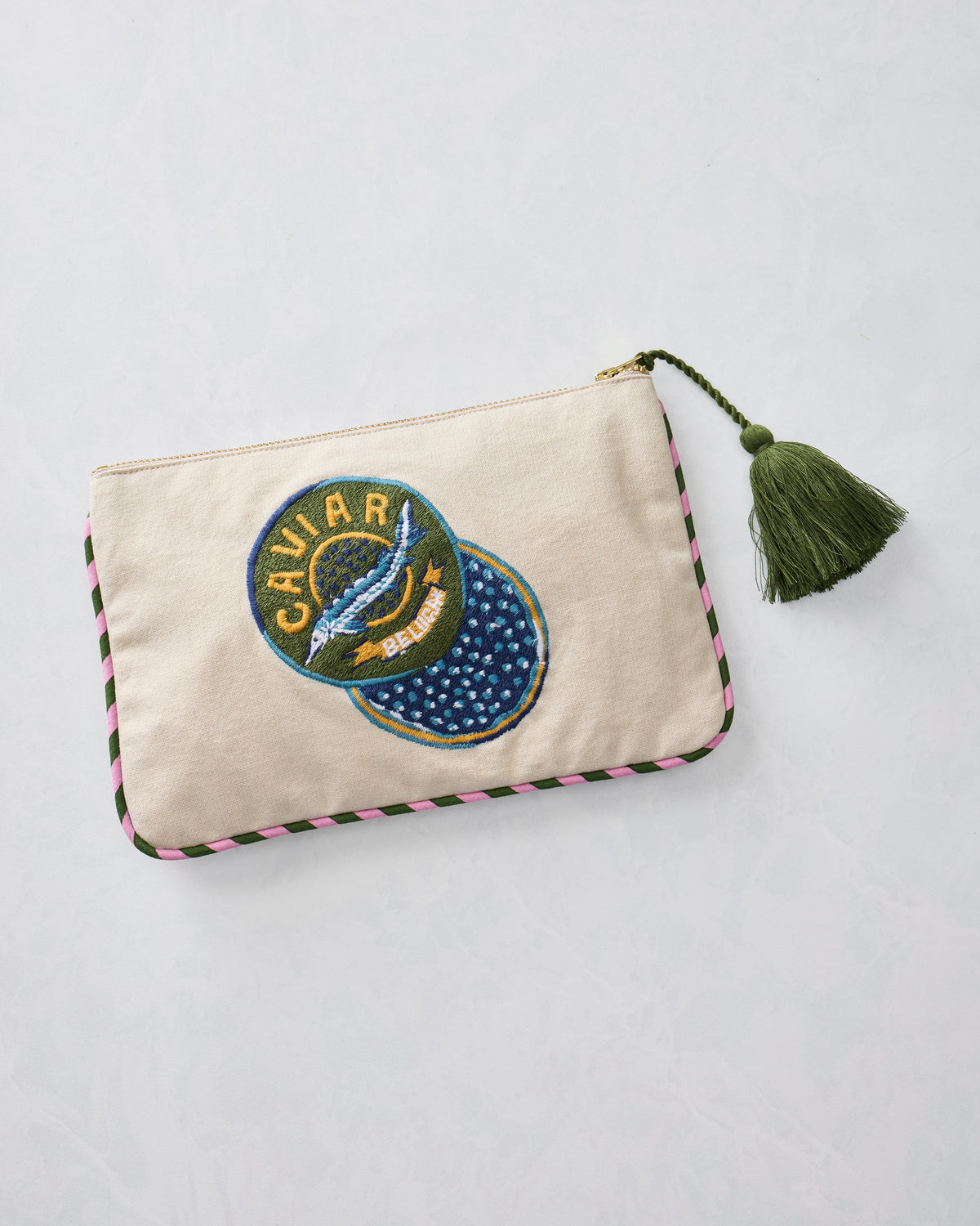 Champagne & Caviar - Canvas Pouch - Natural Canvas