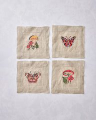 Butterfly Forager - Cocktail Napkins Set of 4 - Rosewood