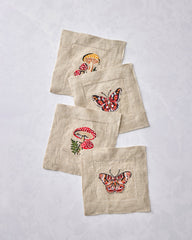 Butterfly Forager - Cocktail Napkins Set of 4 - Rosewood