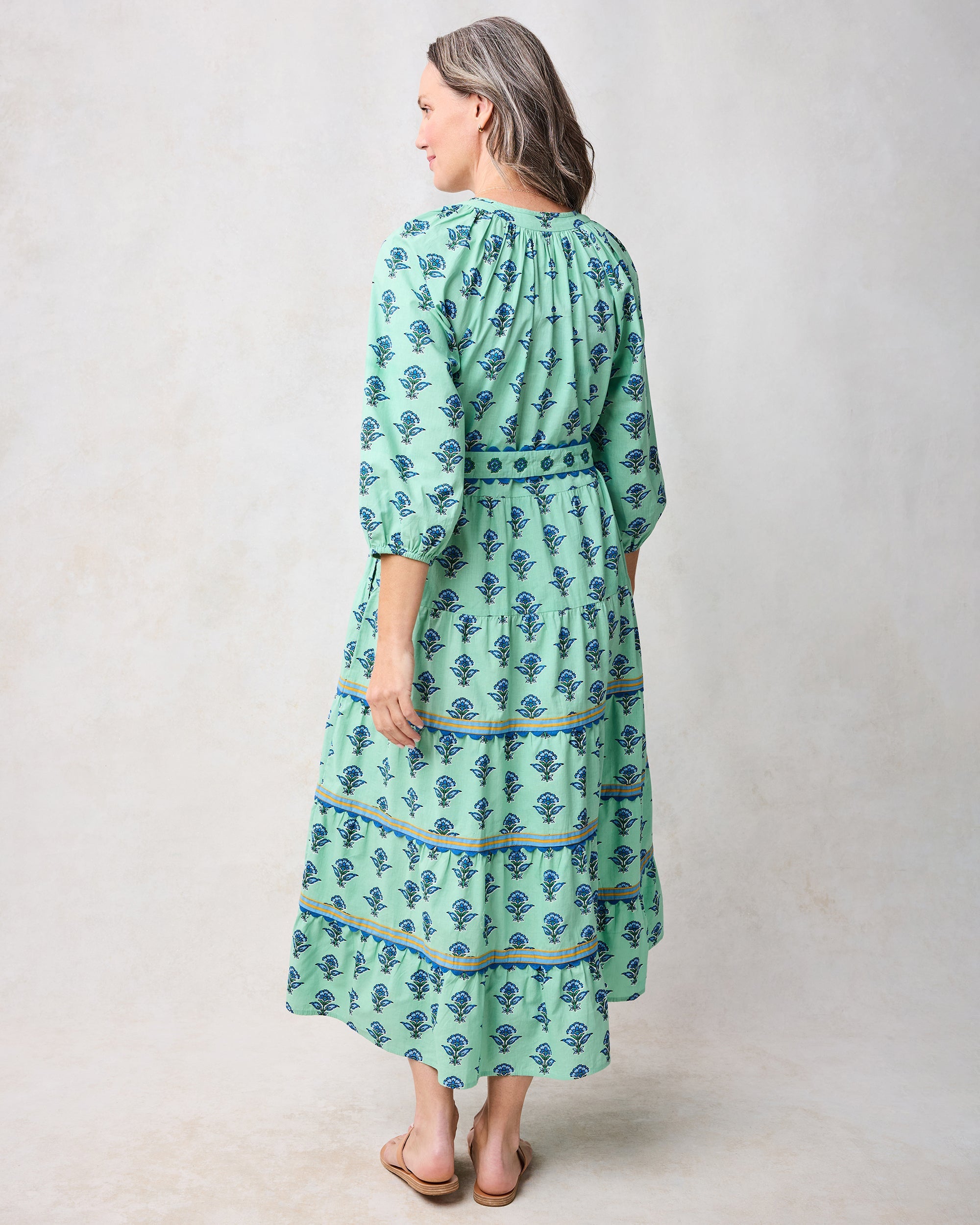 Aviary Flowers - Main Street Dress - Soft Sage