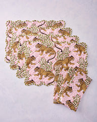 Bagheera - Set of 4 Placemats & Napkins - Blush