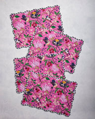 Bird & Blossom - Placemats Set of 4 - Fuchsia Berry
