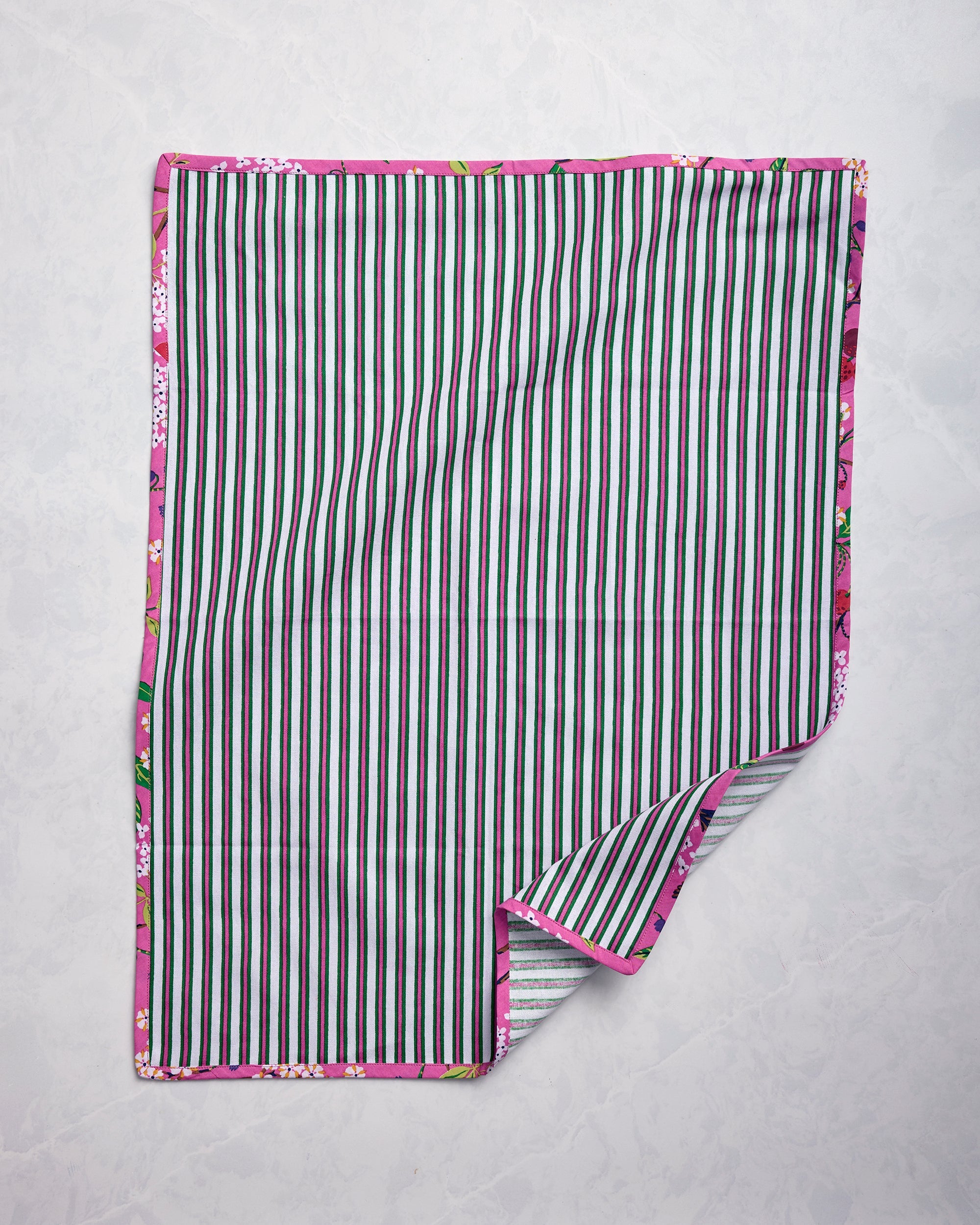 Bird & Blossom - Tea Towels Set of 2 - Fuchsia Berry