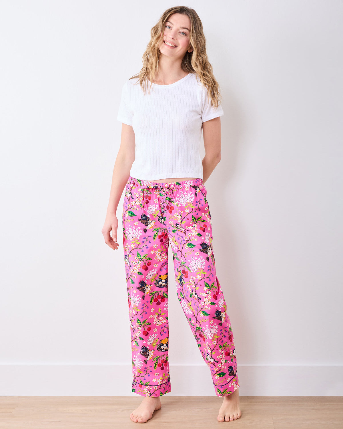 Bird & Blossom - Tall PJ Pants - Fuchsia Berry