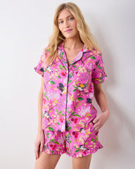 Bird & Blossom - Ruffle Short Set - Fuchsia Berry