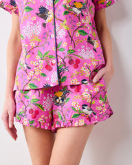 Bird & Blossom - Ruffle Short Set - Fuchsia Berry