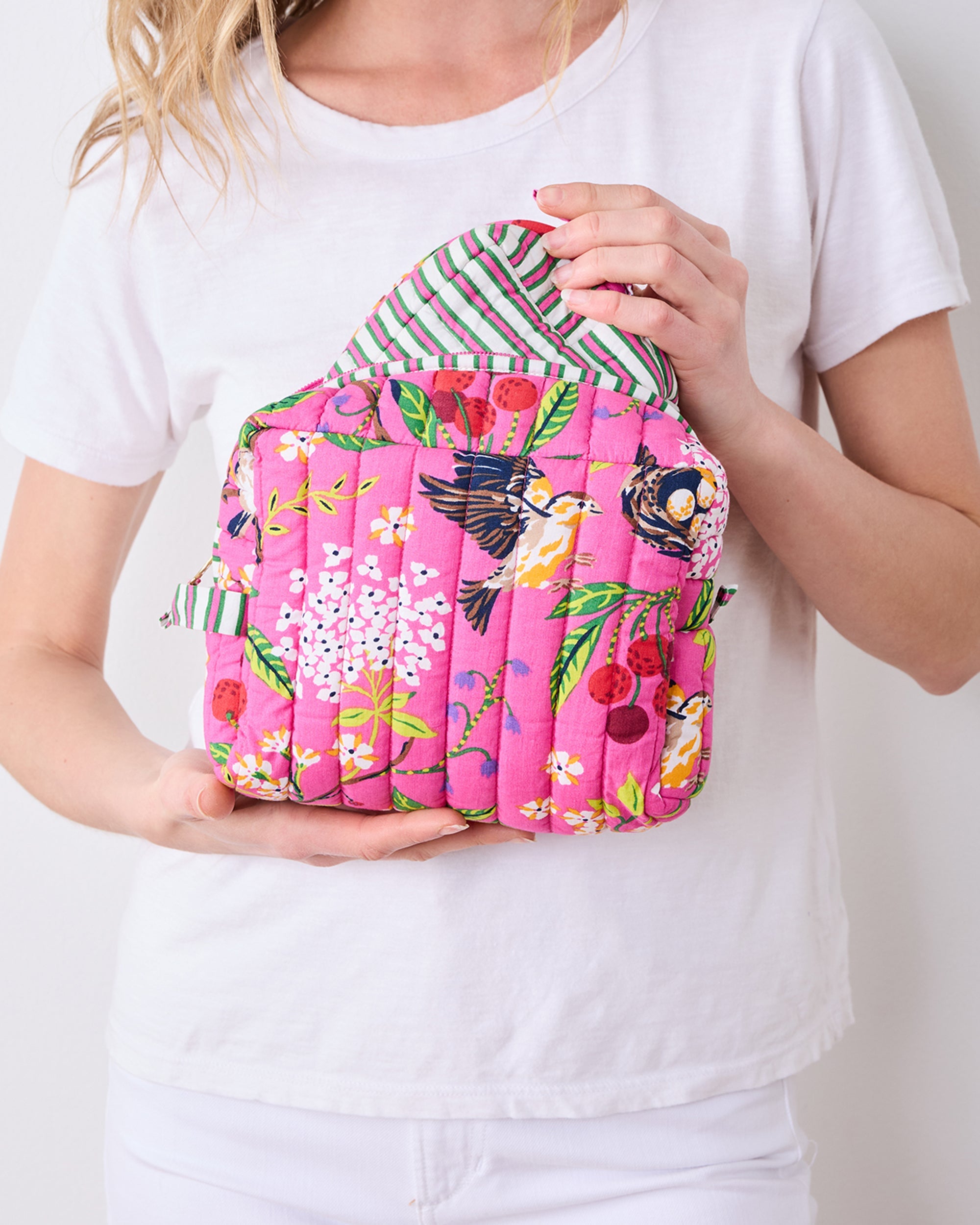Bird & Blossom - Three's Best Pouch Set - Fuchsia Berry