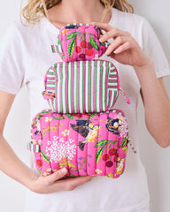 Bird & Blossom - Three's Best Pouch Set - Fuchsia Berry