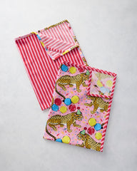 Birthday Bagheera - Tea Towels Set Of 2 - Pink Confetti