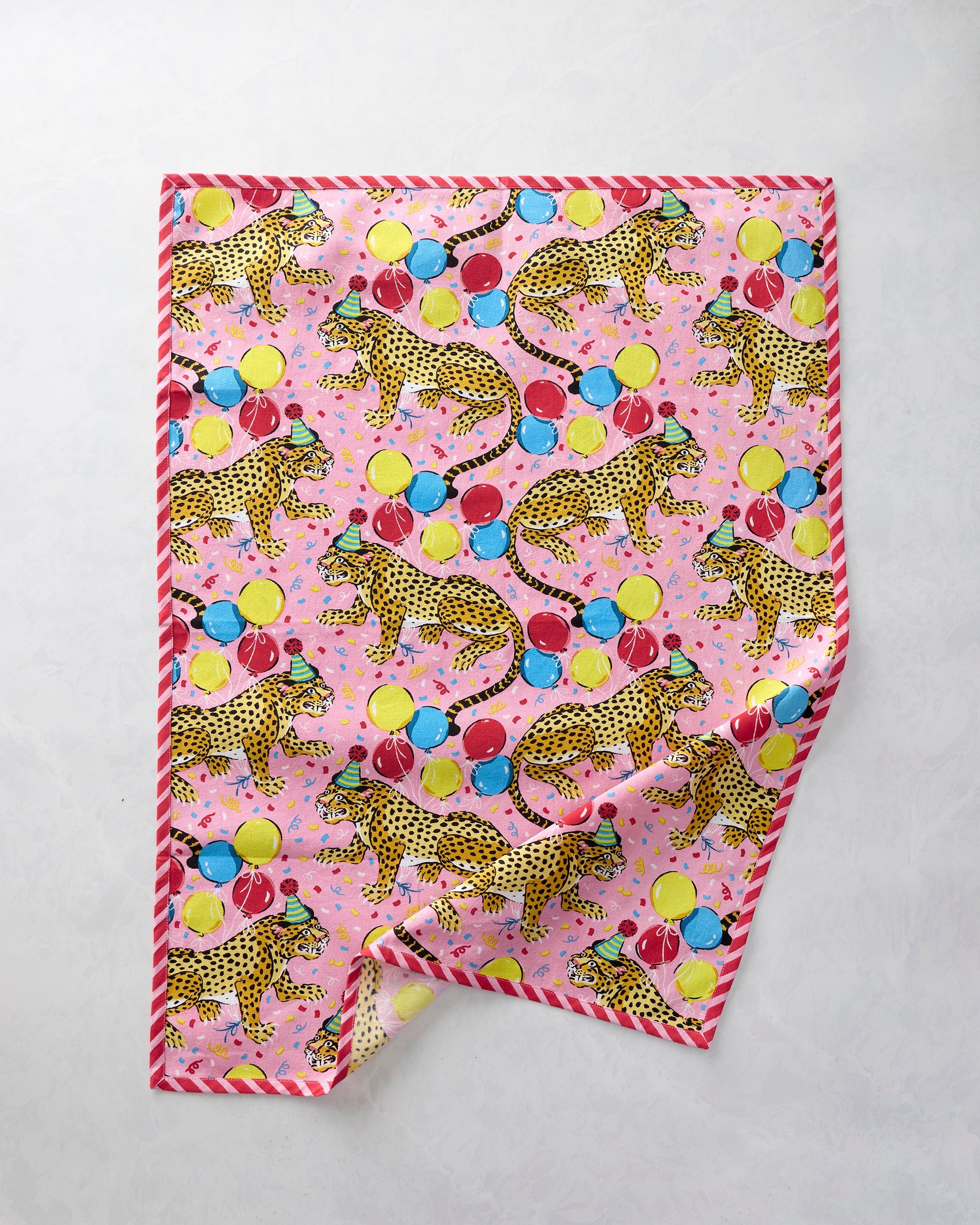 Birthday Bagheera - Tea Towels Set Of 2 - Pink Confetti