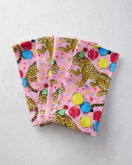 Birthday Bagheera - Print Napkins Set Of 4 - Pink Confetti