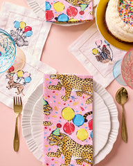 Birthday Bagheera - Print Napkins Set Of 4 - Pink Confetti