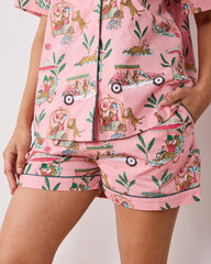 Cabana Cats - Short PJ Set - Peach Daiquiri