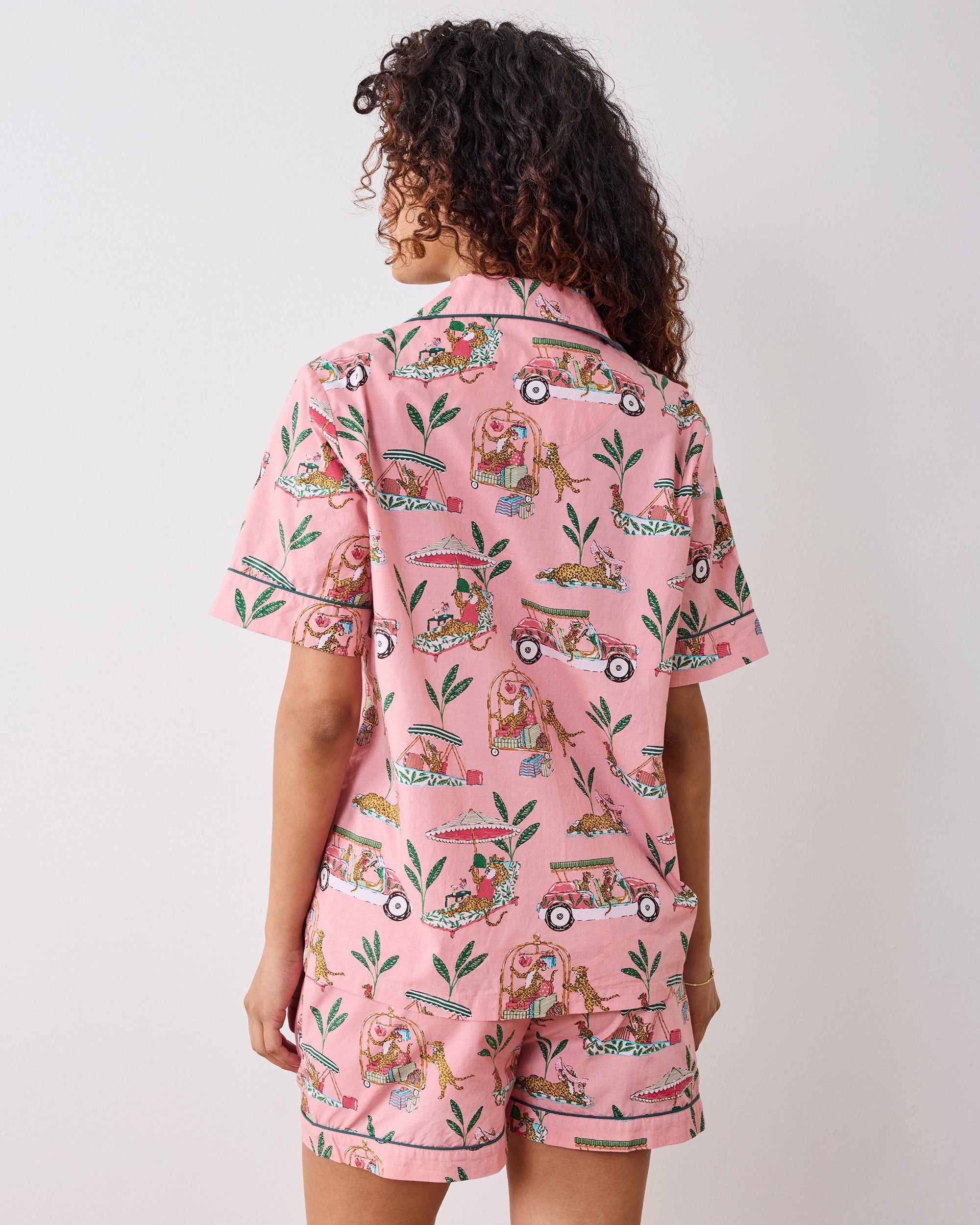 Cabana Cats - Short PJ Set - Peach Daiquiri