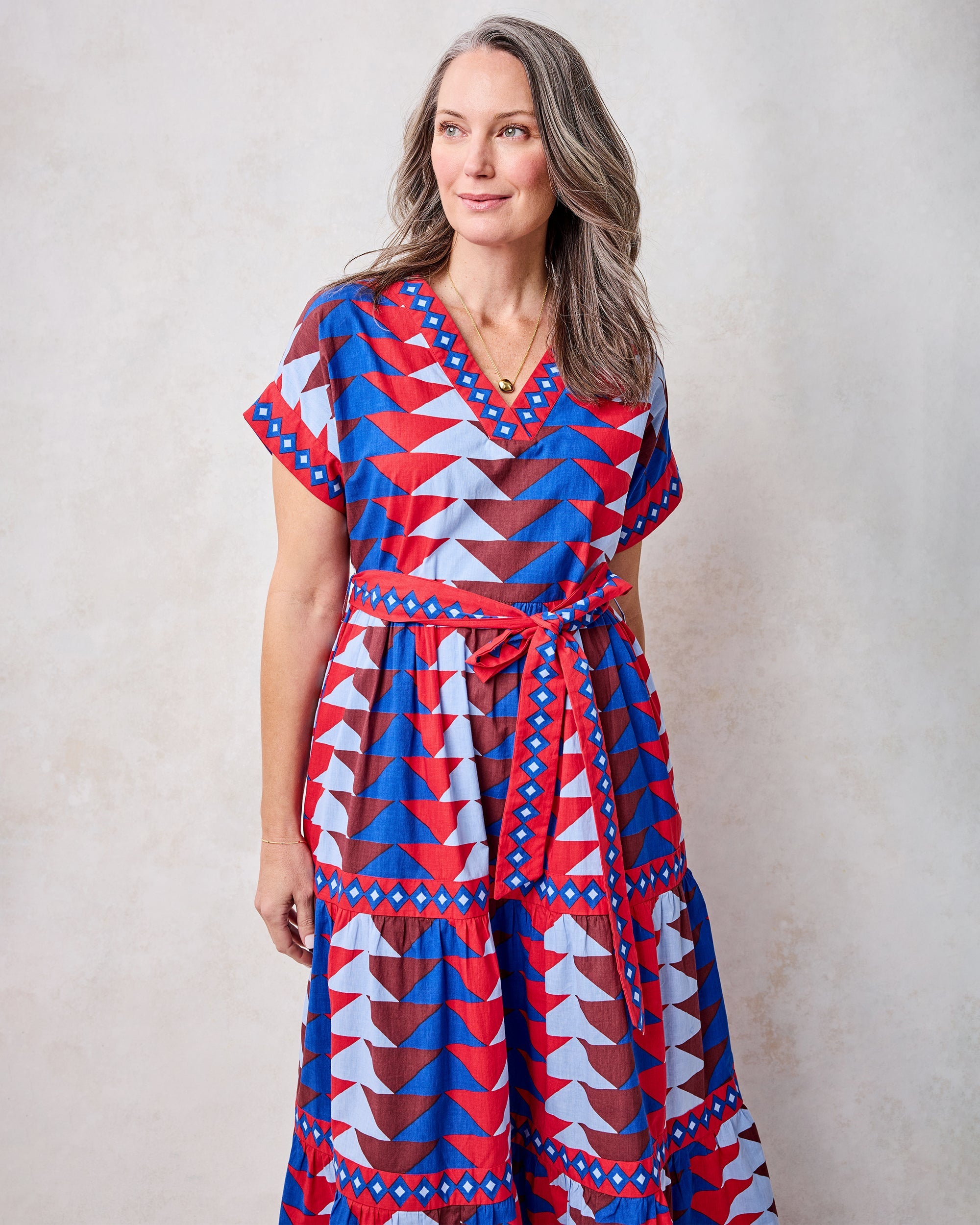 Canyon Geo - Harbour Dress - Arizona Blue