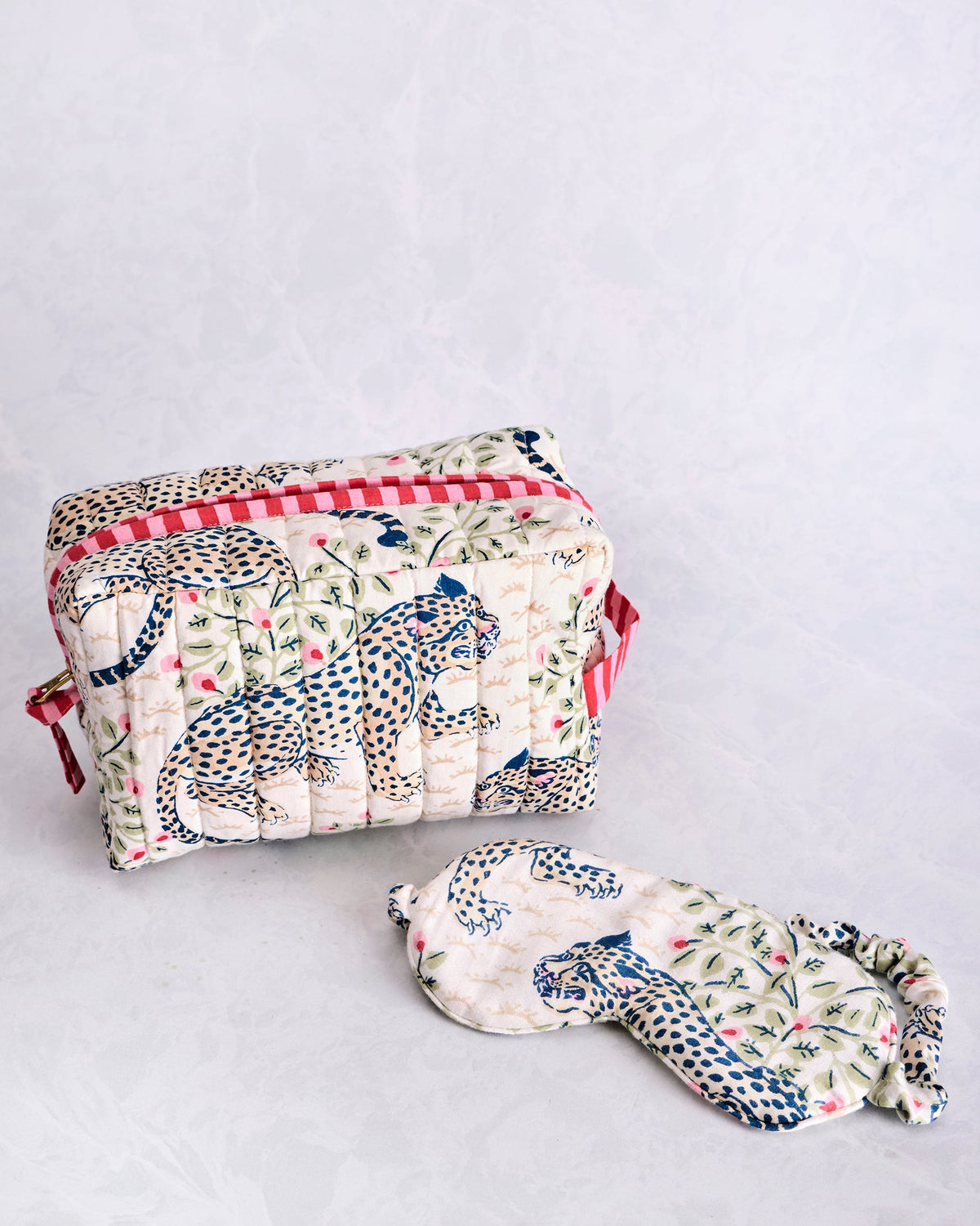 Bagheera - Quilted Pouch & Eco Satin Eye Mask Bundle - Wedding Cake