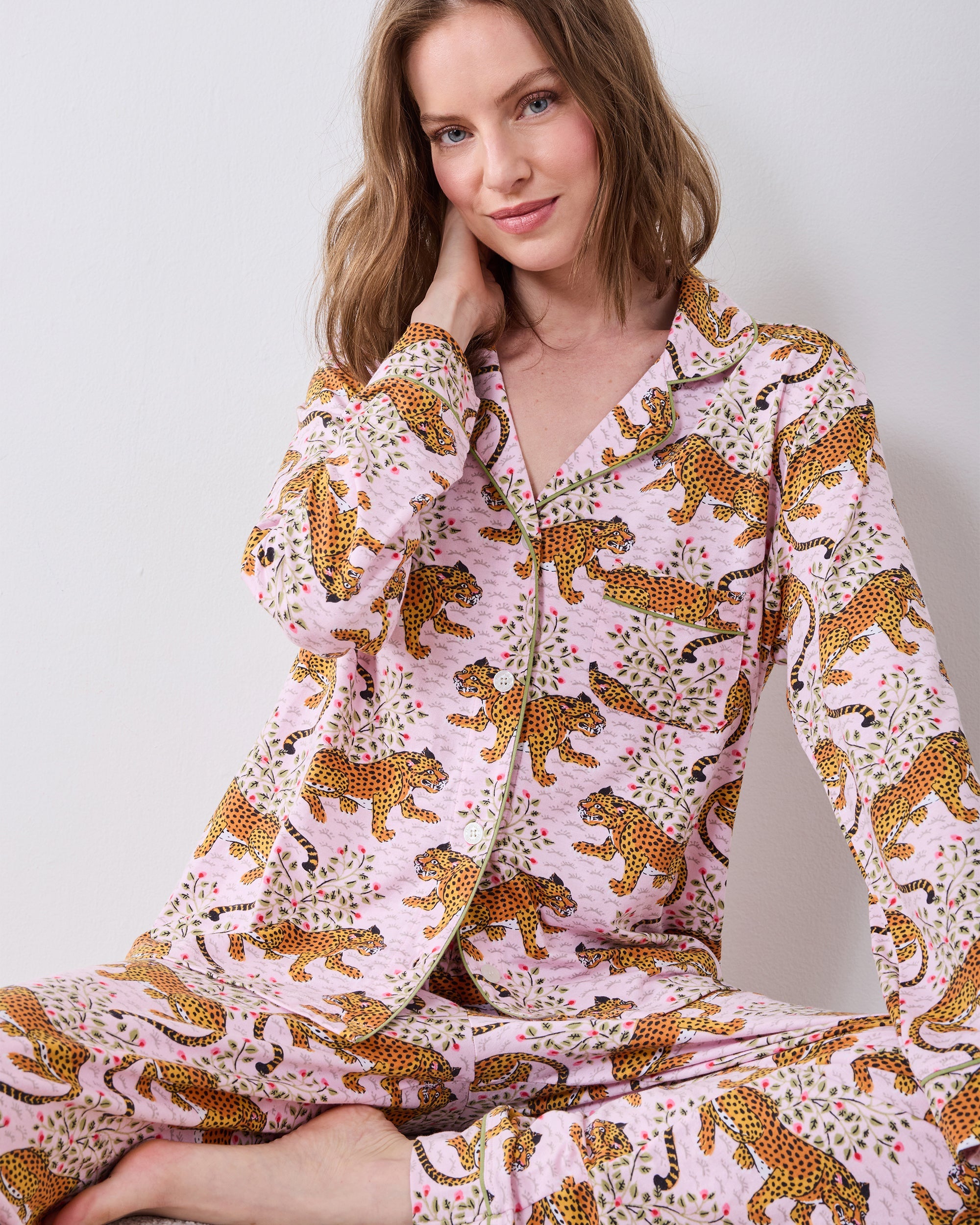 Bagheera - Organic Pima Modal Knit Long PJ Set - Blush