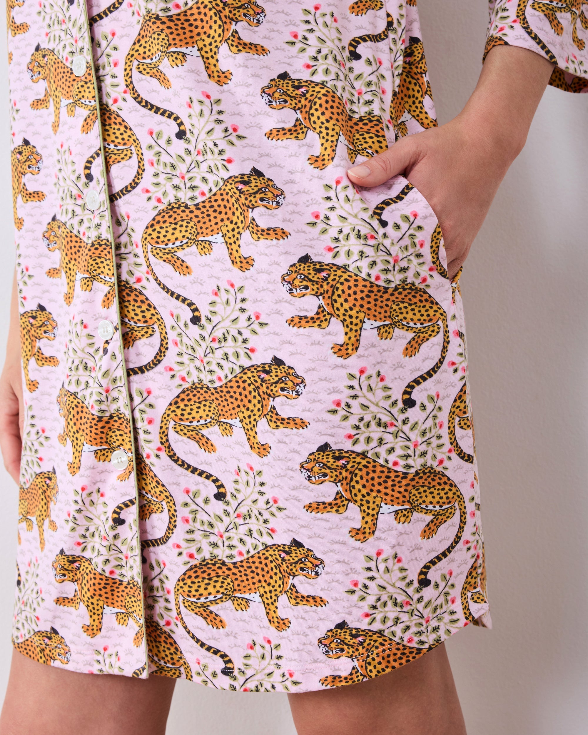 Bagheera - Organic Pima Modal Knit Sleep Shirt - Blush