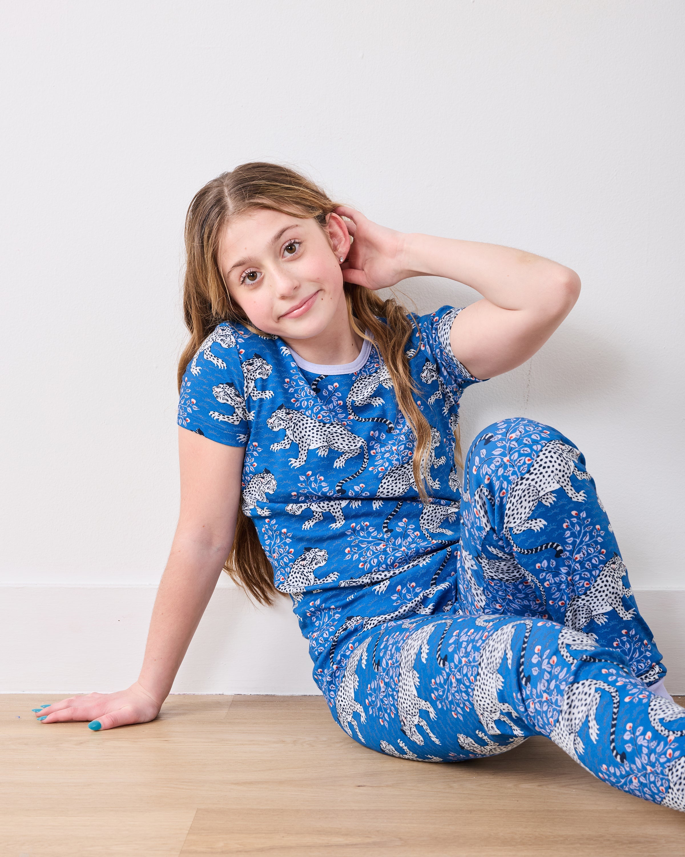 Bagheera - Kids Organic Pima Short Sleeve PJ Set - Indigo