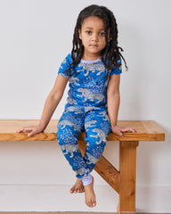 Bagheera - Kids Organic Pima Short Sleeve PJ Set - Indigo