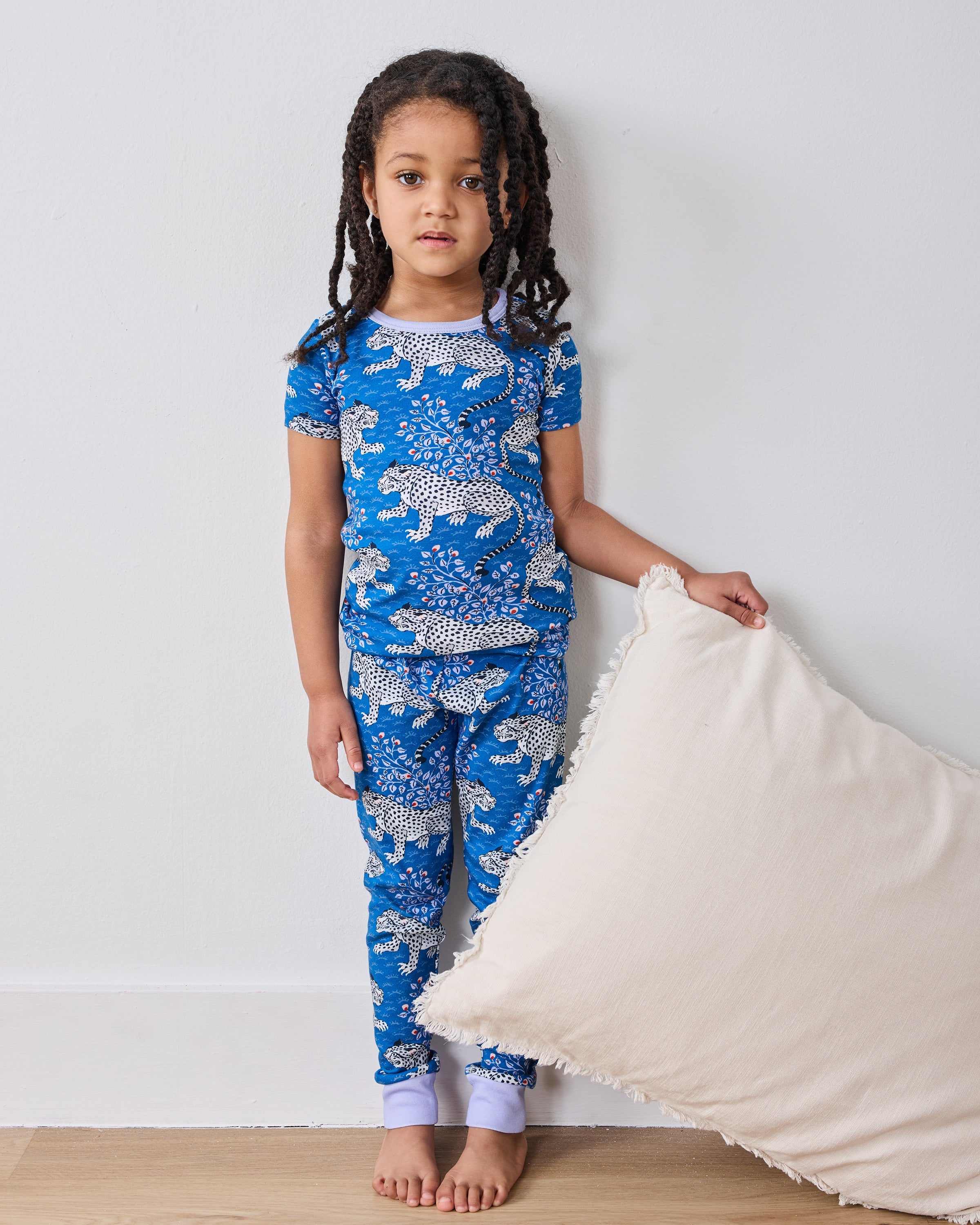 Bagheera - Kids Organic Pima Short Sleeve PJ Set - Indigo