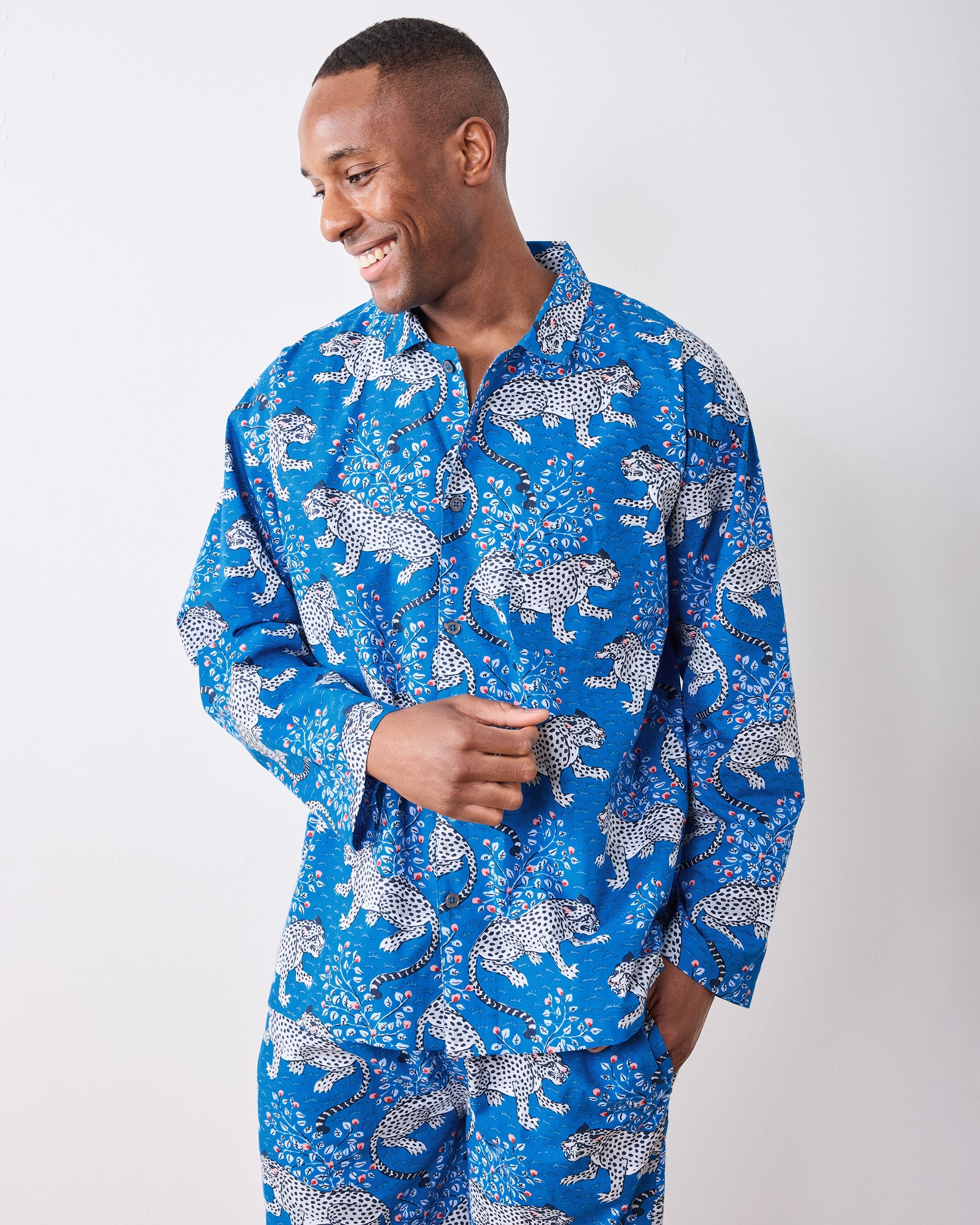 Bagheera - Men's Long PJ Set - Indigo