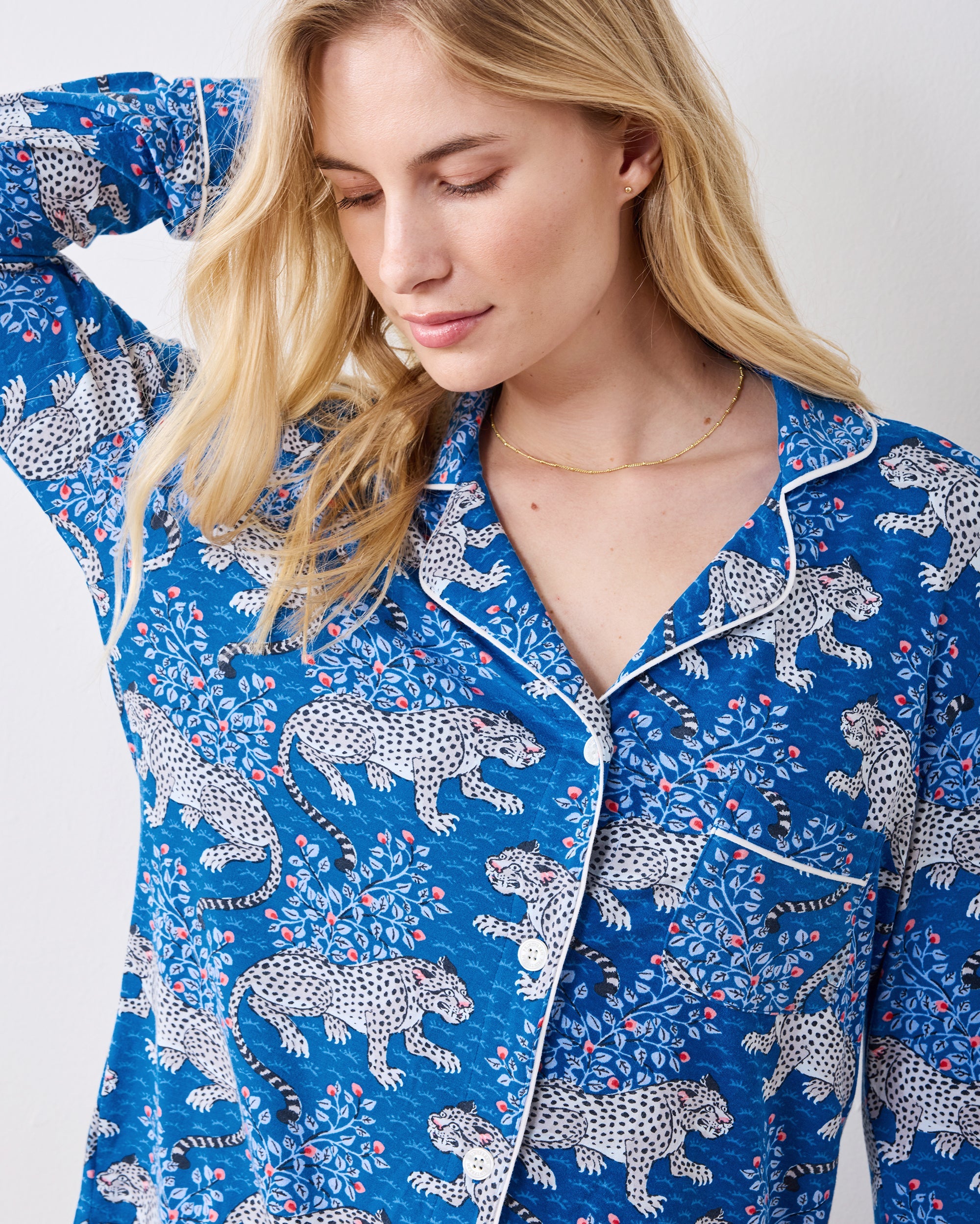 Bagheera - Organic Pima Modal Knit Long PJ Set - Indigo