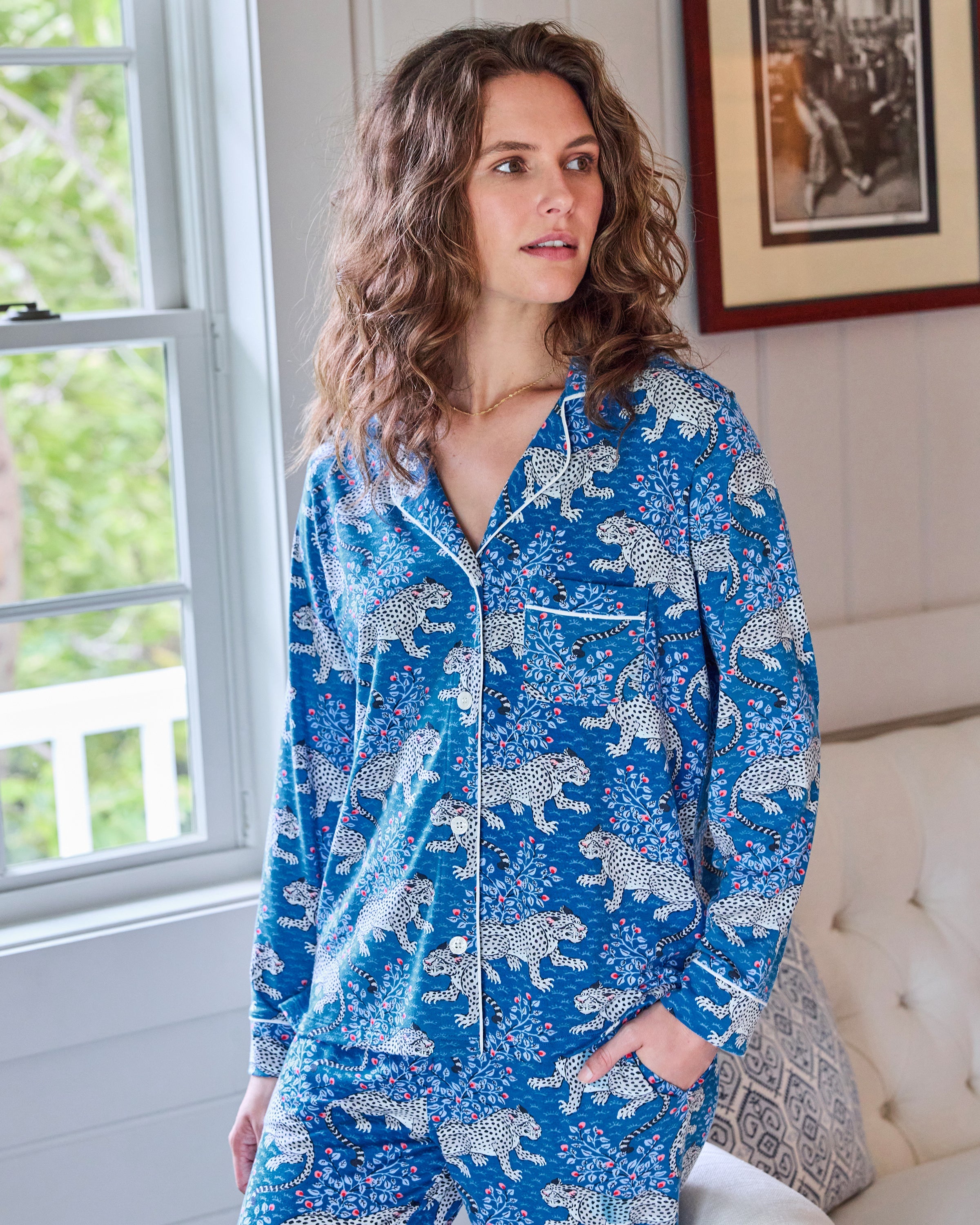 Bagheera - Organic Pima Modal Knit Long PJ Set - Indigo