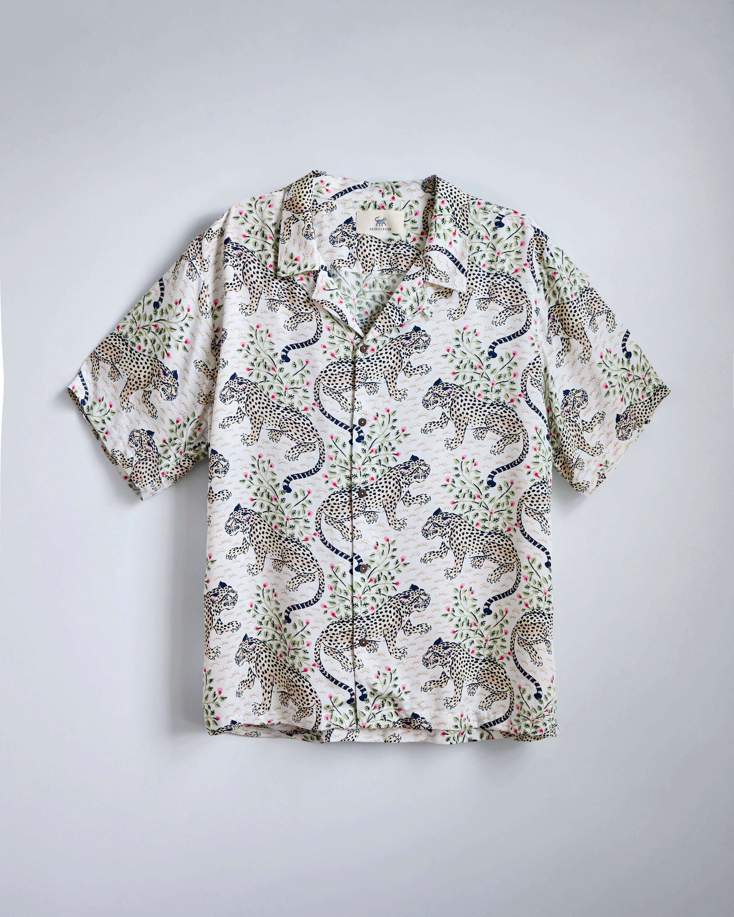 Bagheera - Eco Satin Vacation Camp Shirt - Wedding Cake