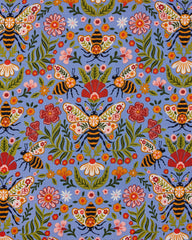 Bee Tapestry - Pot Holder - Delphinium Blue