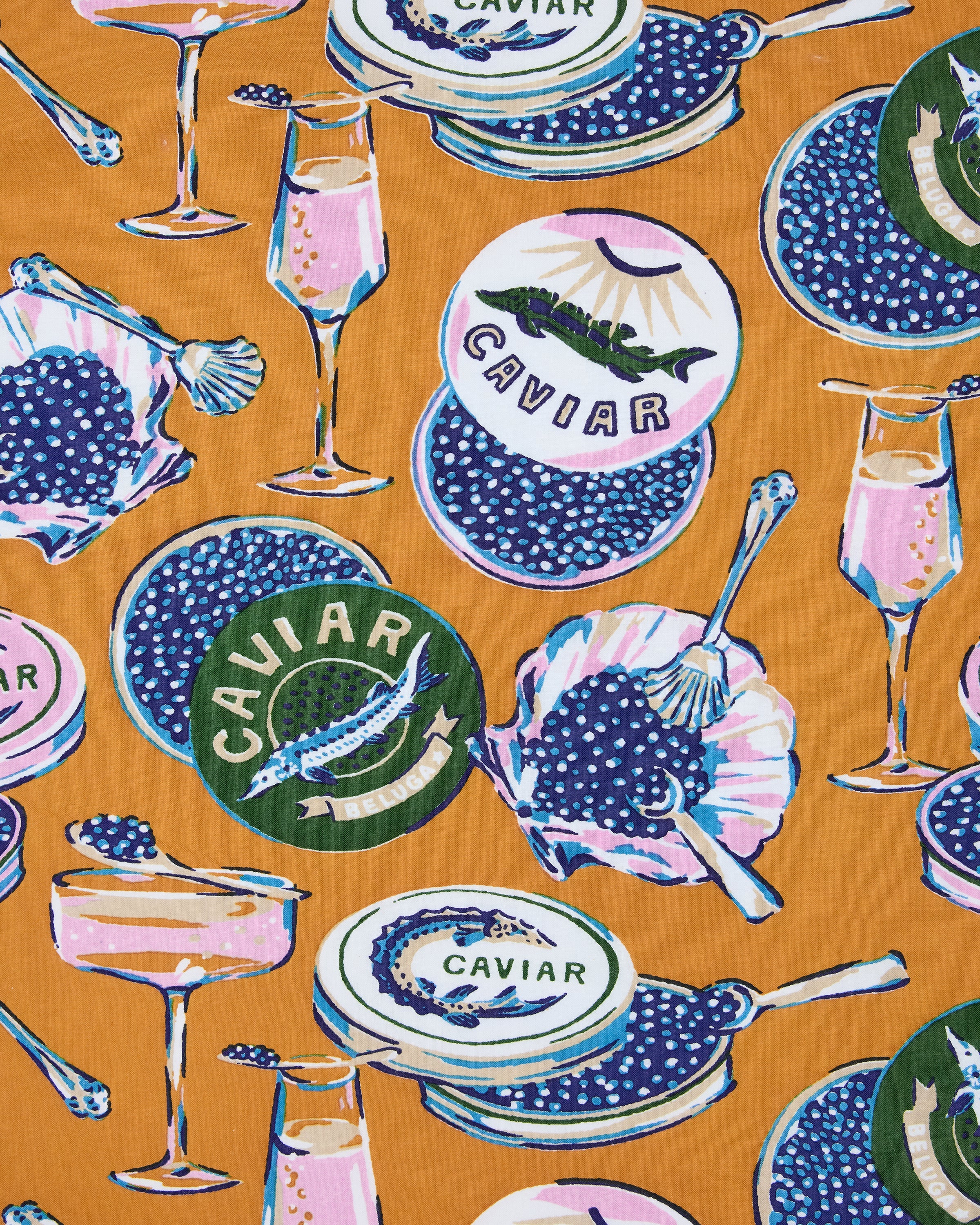 Champagne & Caviar - Long PJ Set - Goldenrod