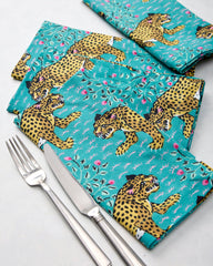 Bagheera - Dinner Napkins Set Of 4 - Turquoise