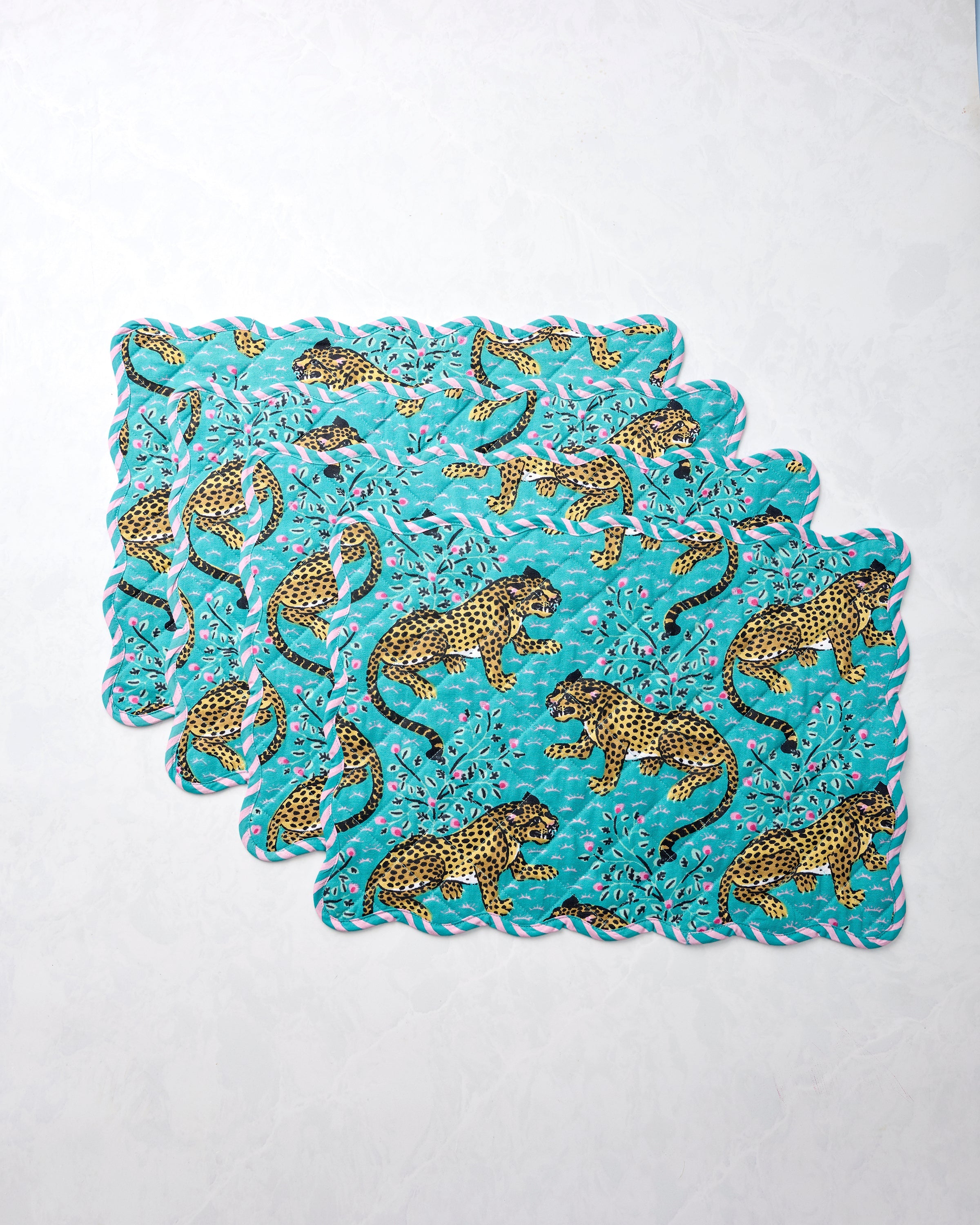 Bagheera - Placemats Set of 4 - Turquoise