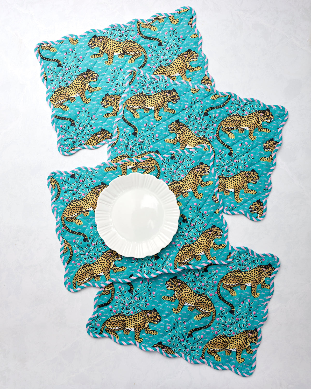 Bagheera - Placemats Set of 4 - Turquoise