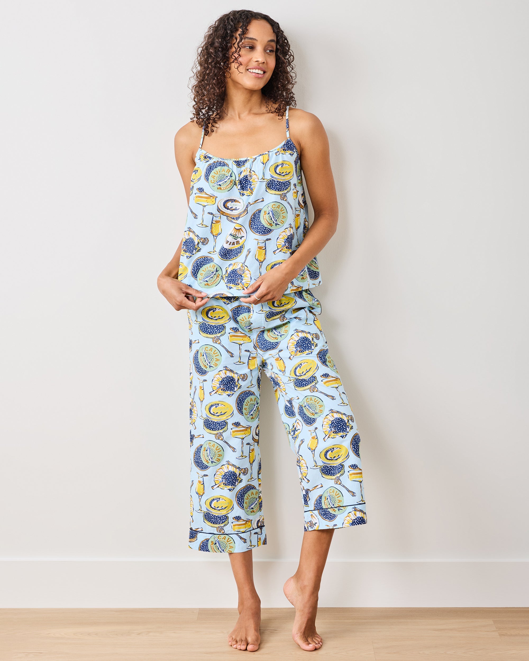 Champagne & Caviar - Cami Cropped Set - Pale Blue