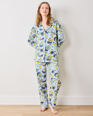 Champagne & Caviar - Long PJ Set - Pale Blue