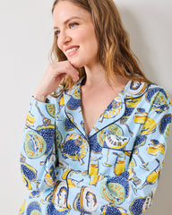 Champagne & Caviar - Long PJ Set - Pale Blue