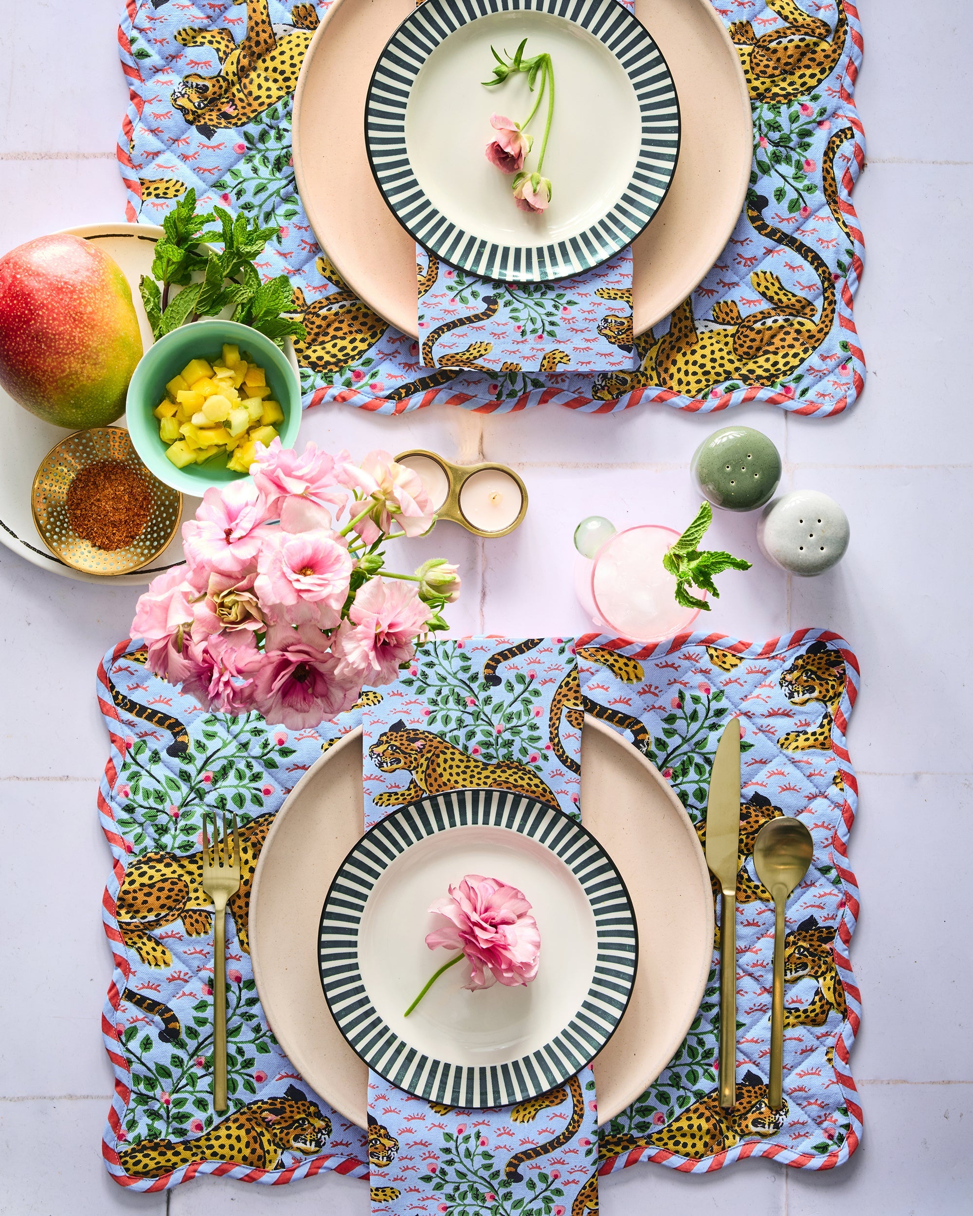 Bagheera - Placemats Set Of 4 - Pale Blue