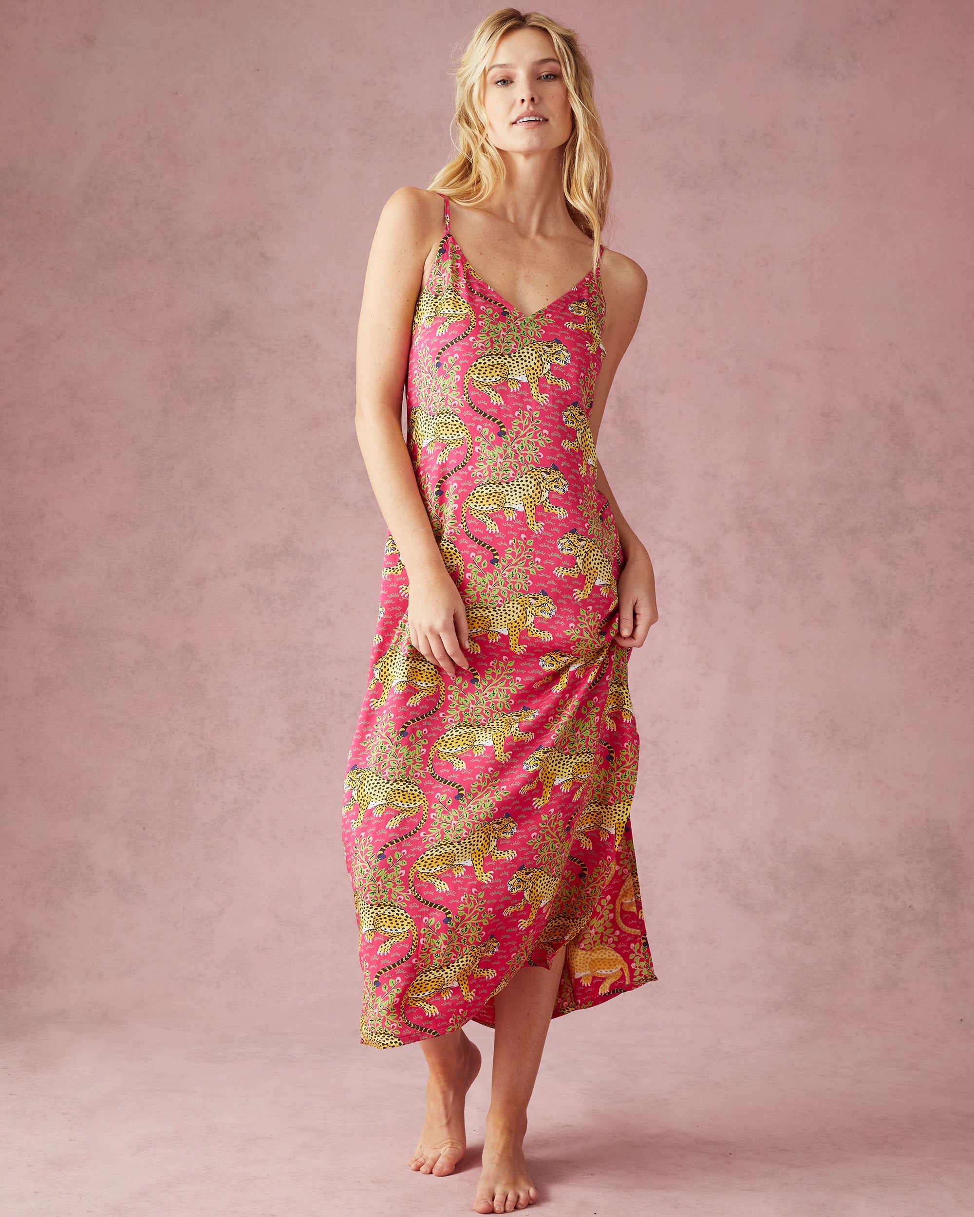 Bagheera - Eco Satin Chic to Sleep Nightie - Hot Pink