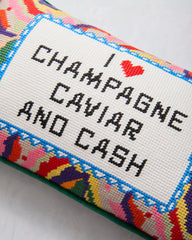 Caviar and Cash - Furbish Studio Needlepoint Pillow - Multi