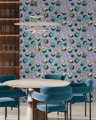 Champagne & Caviar - Peel & Stick Wallpaper - Lavender
