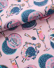 Champagne & Caviar - Peel & Stick Wallpaper - Pink