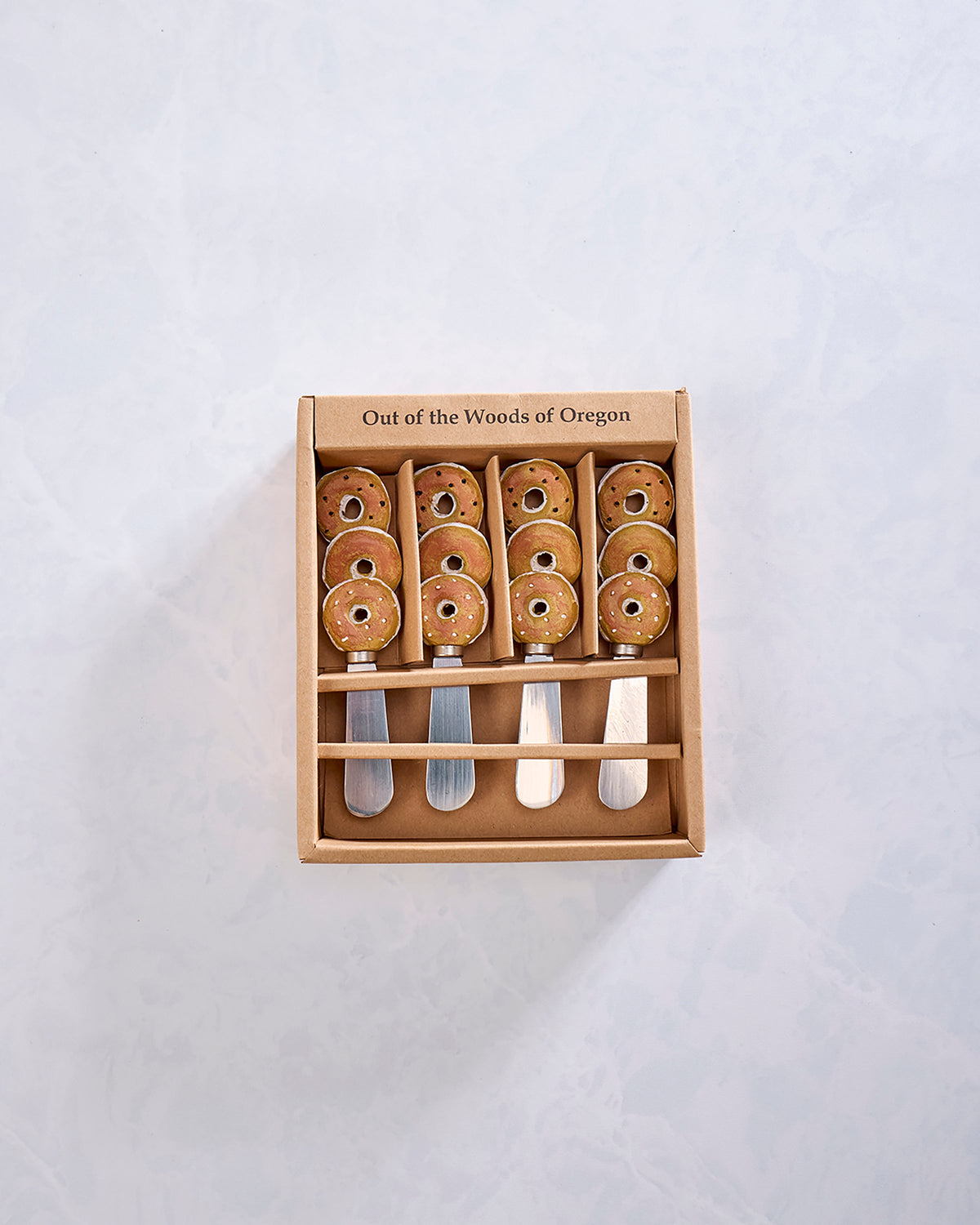 Bagel Combo - Set of 4 Cheese and Butter Spreaders - Out of the Woods of Oregon