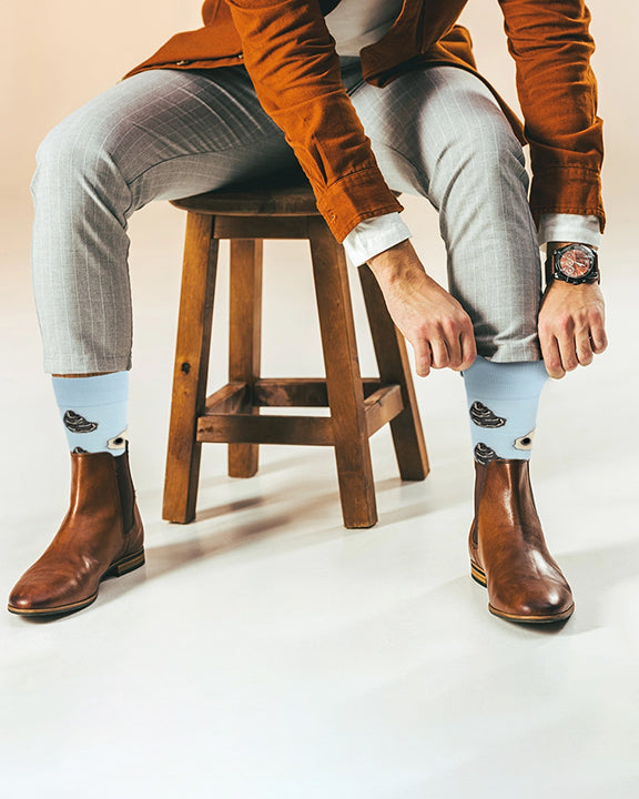 Blue Multi - Men's Oyster Socks - Real Sic