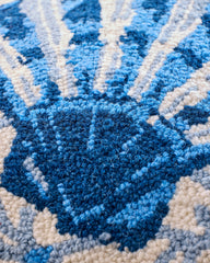 Blue Combo - Scallop Hook Pillow - Peking Handicraft