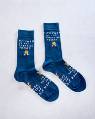 Blue Multi - Men's Father of the Year Socks - Yellow Owl Workshop
