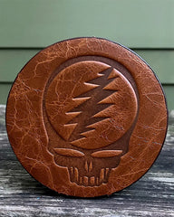 Brown - Leather Coaster Steal Your Face Grateful Dead - Jimmyrockit