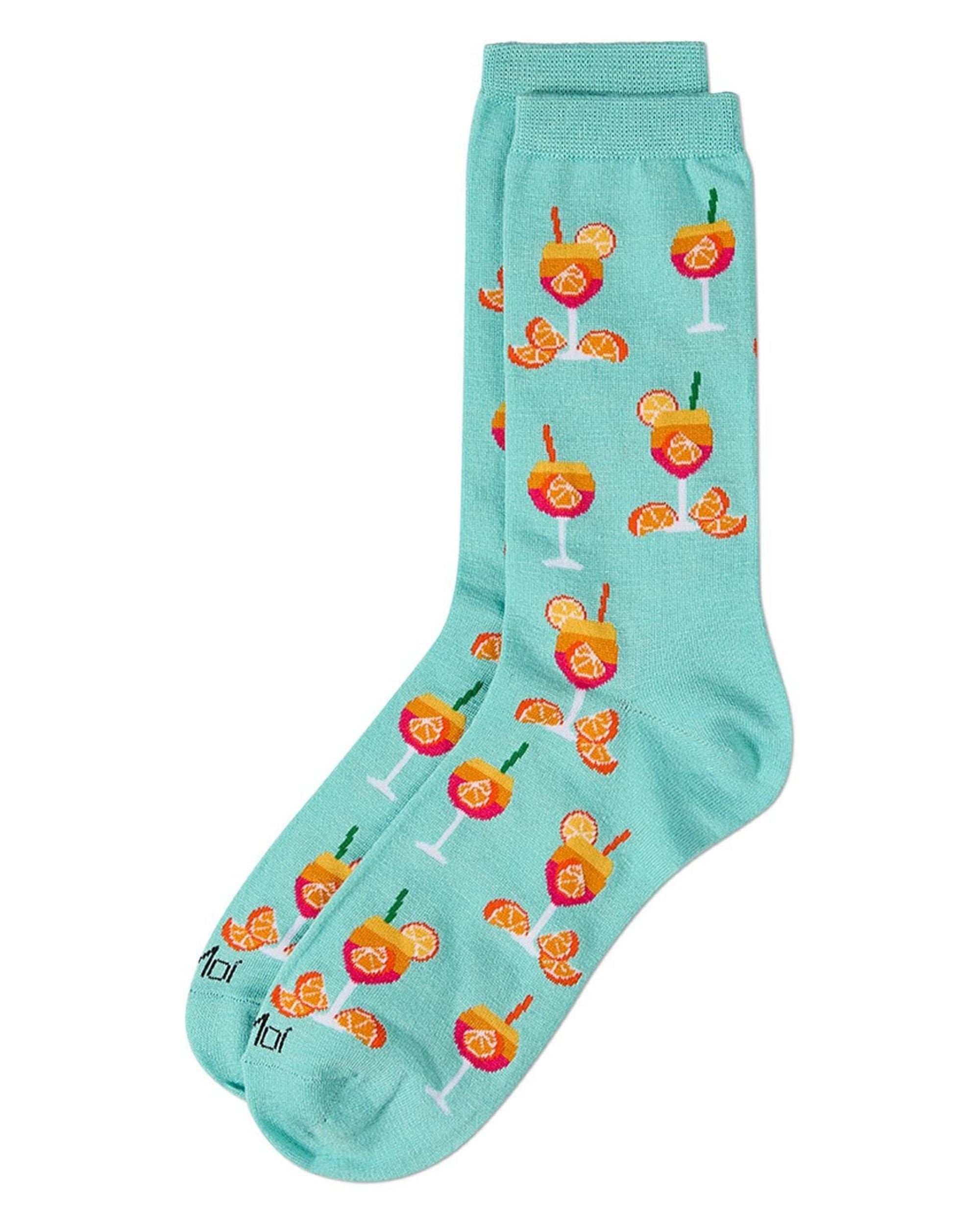 Capri Breeze - Aperol Spritz Bamboo Crew Sock - Infinity Classics International Inc.